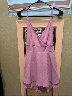 Lavender Textured Skater Romper